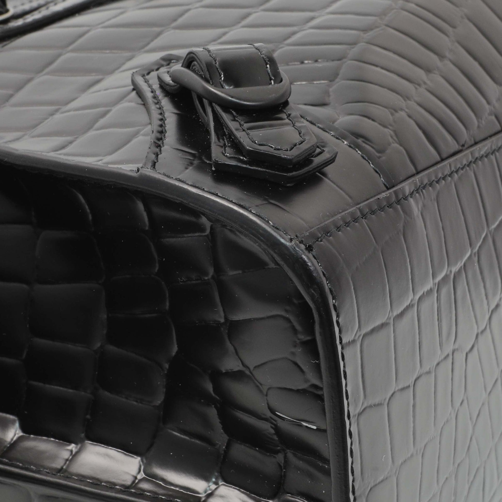 Exclusive Balenciaga Black Crocodile Embossed Neo Classic Hardware S City — Lifestyle View