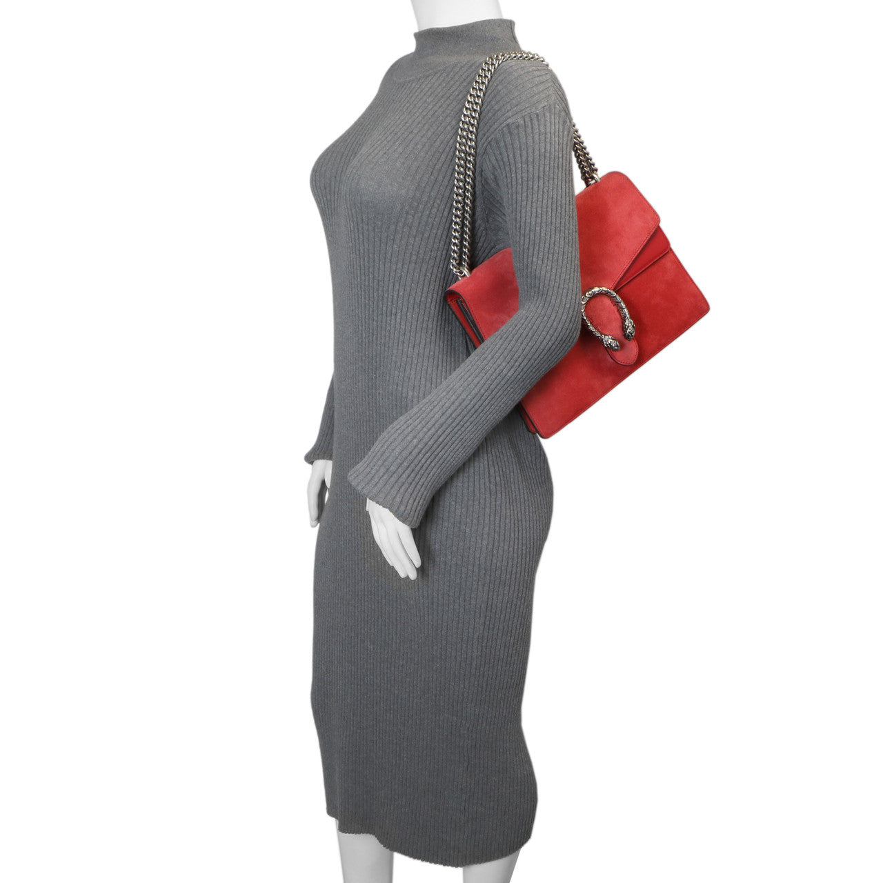 Exclusive Gucci Red Suede Medium Dionysus  Shoulder Bag — Alternate View 14