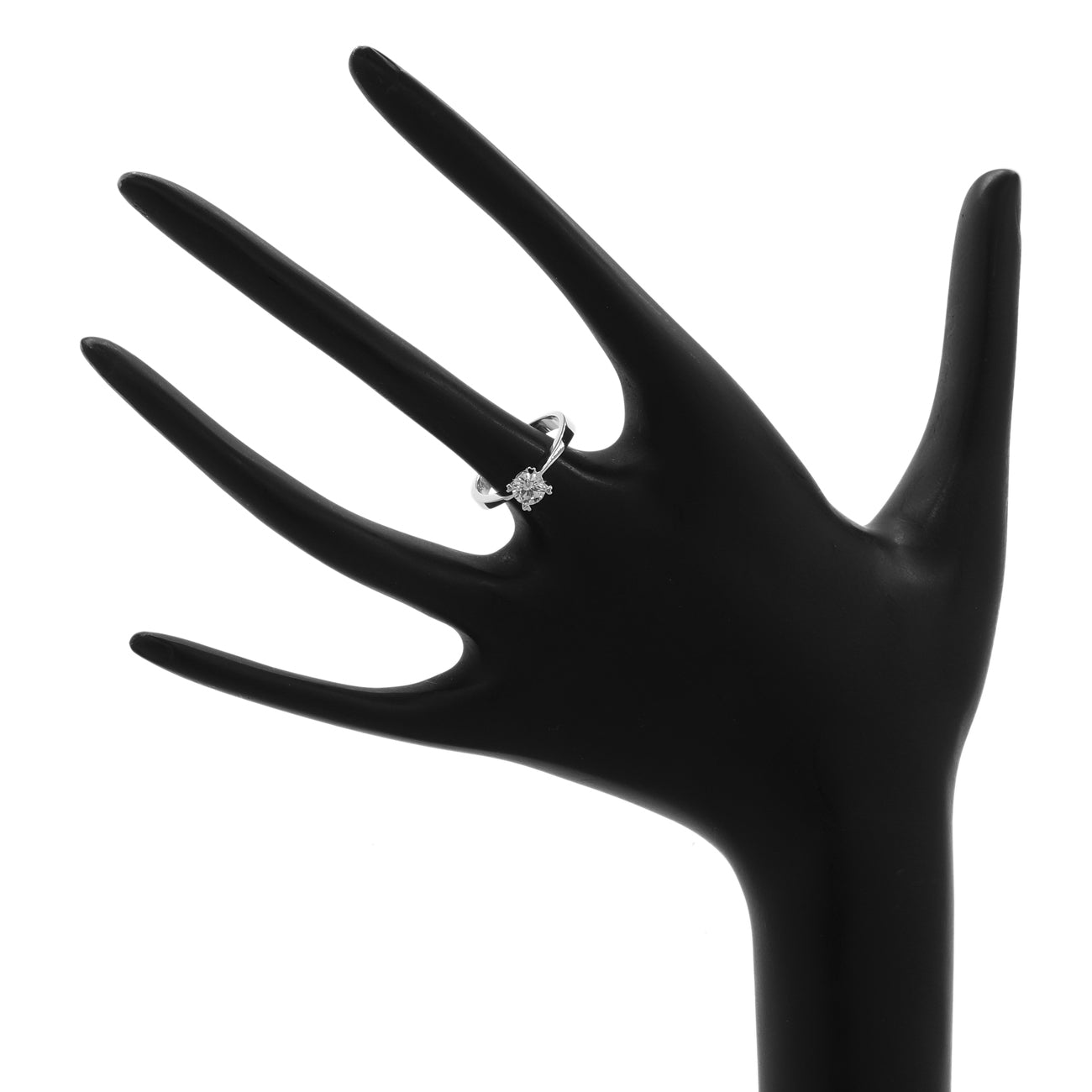 Exclusive 18K White Gold 0.50 Carat Diamond Solitaire Ring — 4.5 — Top View