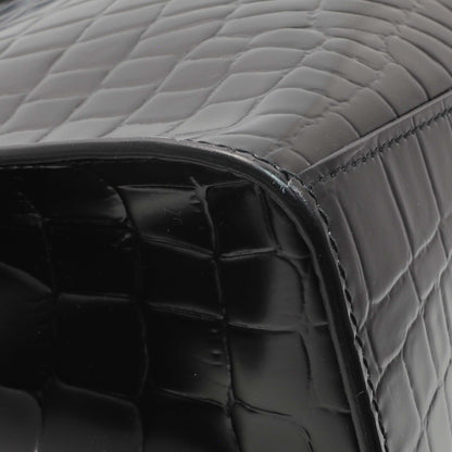 Exclusive Balenciaga Black Crocodile Embossed Neo Classic Hardware S City — Top View