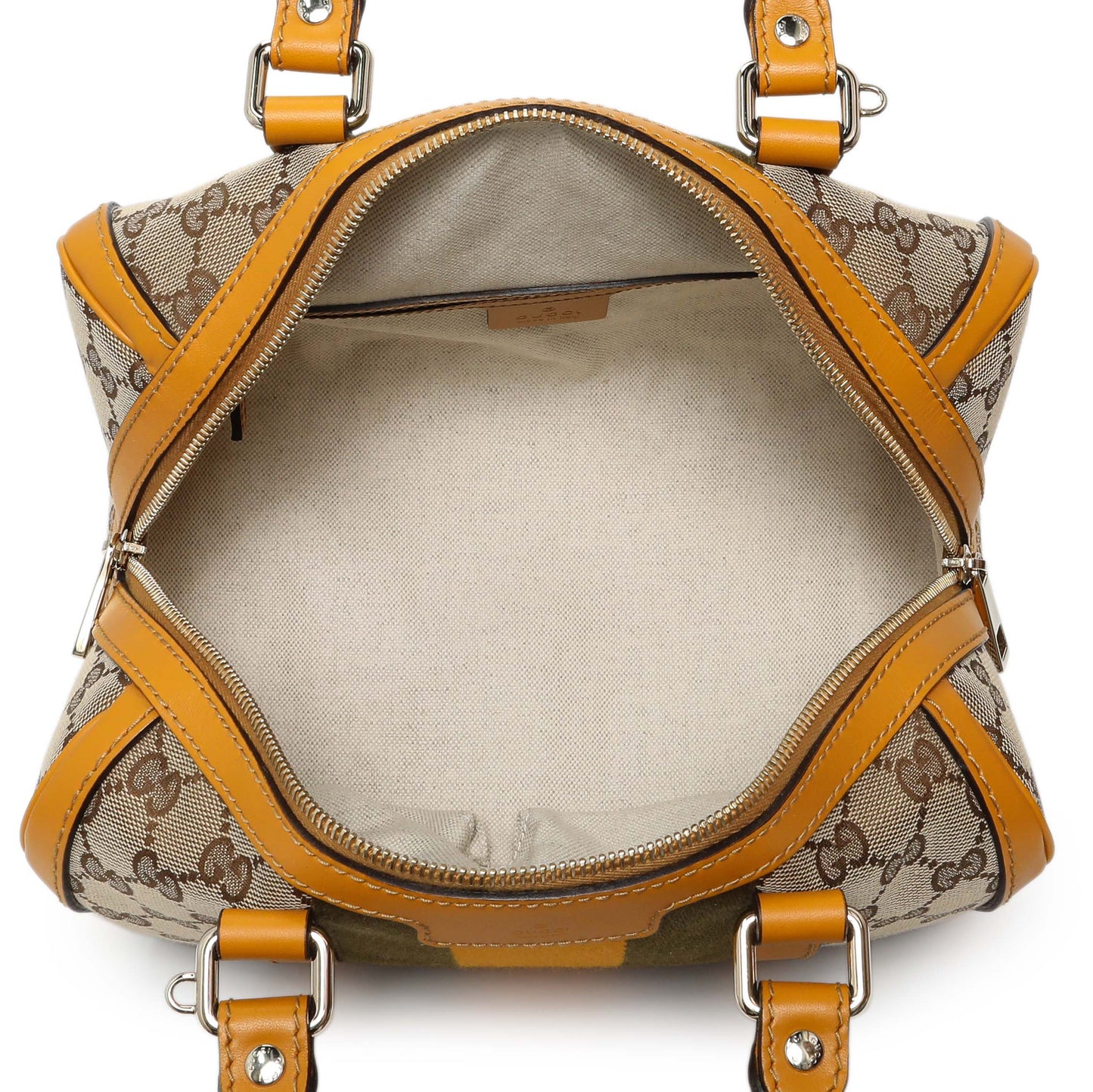 Exclusive Gucci Monogram Vintage Web Small Boston — Top View