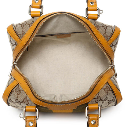 Exclusive Gucci Monogram Vintage Web Small Boston — Top View