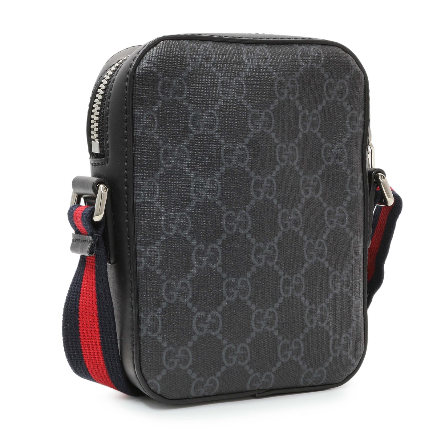 Exclusive Gucci Black GG Supreme Monogram Mini Messenger — Side View