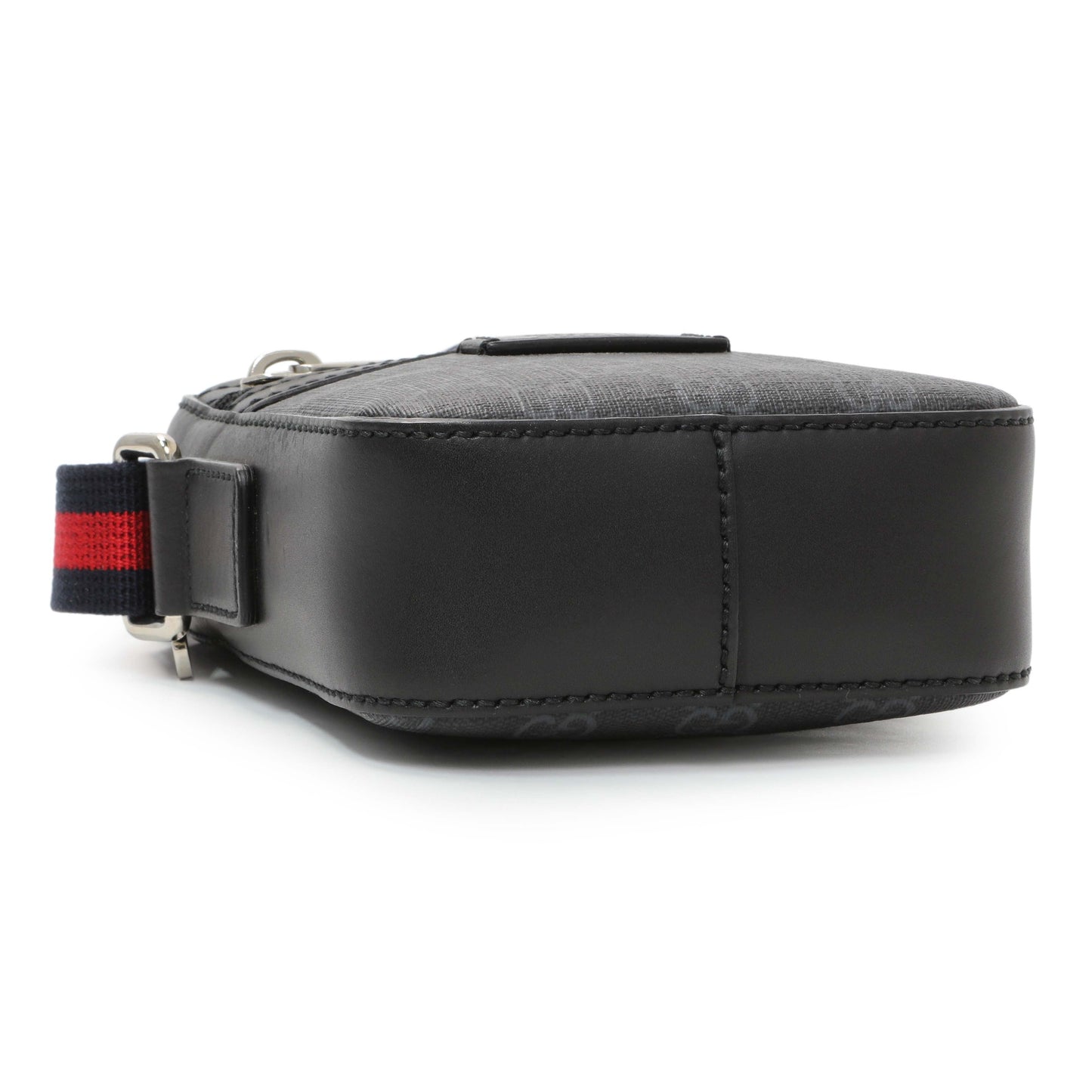 Exclusive Gucci Black GG Supreme Monogram Mini Messenger — Back View