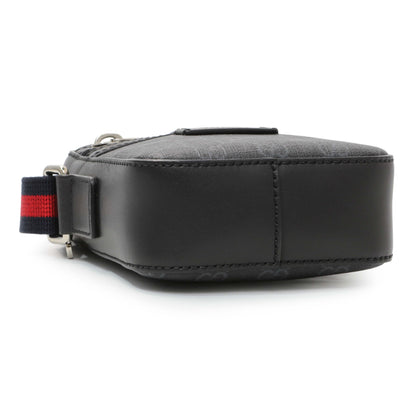 Exclusive Gucci Black GG Supreme Monogram Mini Messenger — Back View