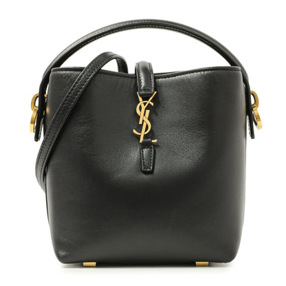 Exclusive Saint Laurent Black Calfskin Le 37 Mini Bucket Bag — Front View