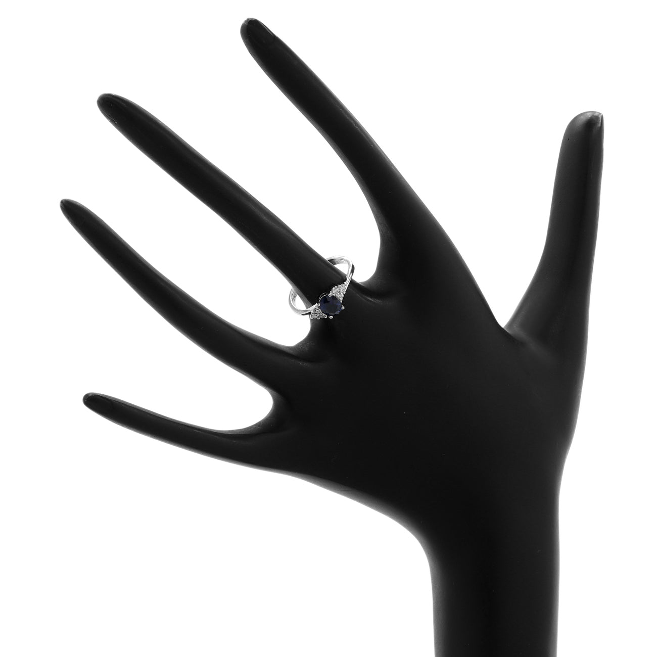 Exclusive 18K White Gold 0.95 Carat Oval Sapphire Ring — 4.0 — Top View
