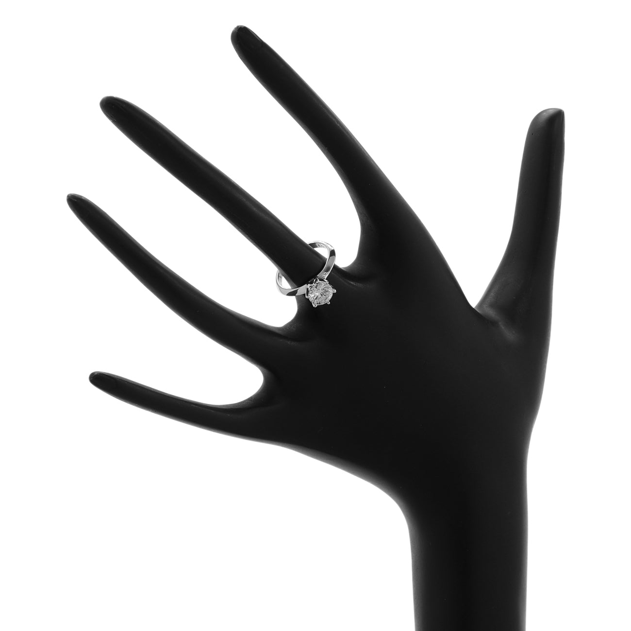Exclusive 18K White Gold 1.06 Carat Diamond Coronet Solitaire Ring — 3.5 — Top View