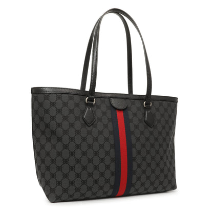 Exclusive Gucci X Balenciaga BB Monogram Web Graffiti Medium Ophidia Shopping Tote — Side View