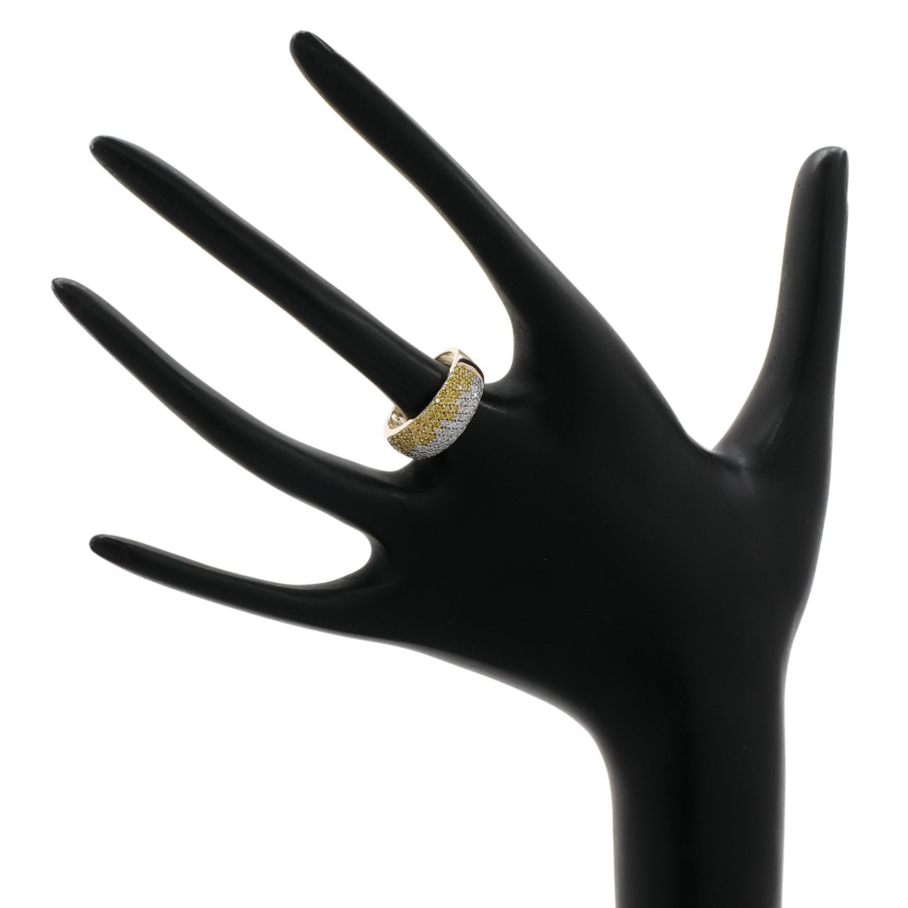 Exclusive 14K Yellow Gold 1.00 Carat Fancy Yellow Diamond Ring — 5.5 — Back View
