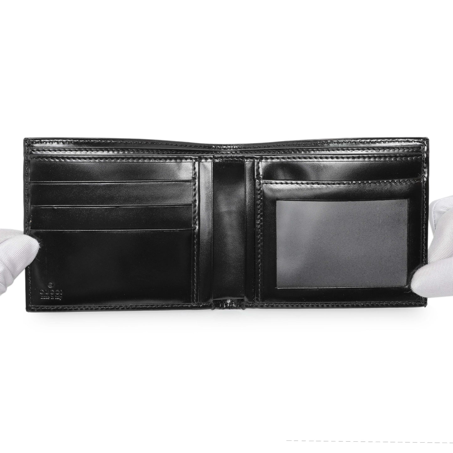 Exclusive Gucci Black Imprime Monogram Bifold Wallet — Top View