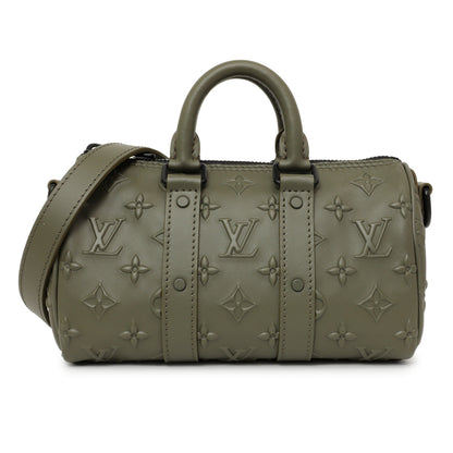 Exclusive Louis Vuitton Khaki Monogram Seal Keepall XS — Front View