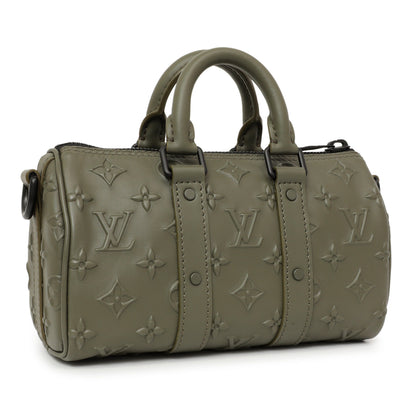 Exclusive Louis Vuitton Khaki Monogram Seal Keepall XS — Side View
