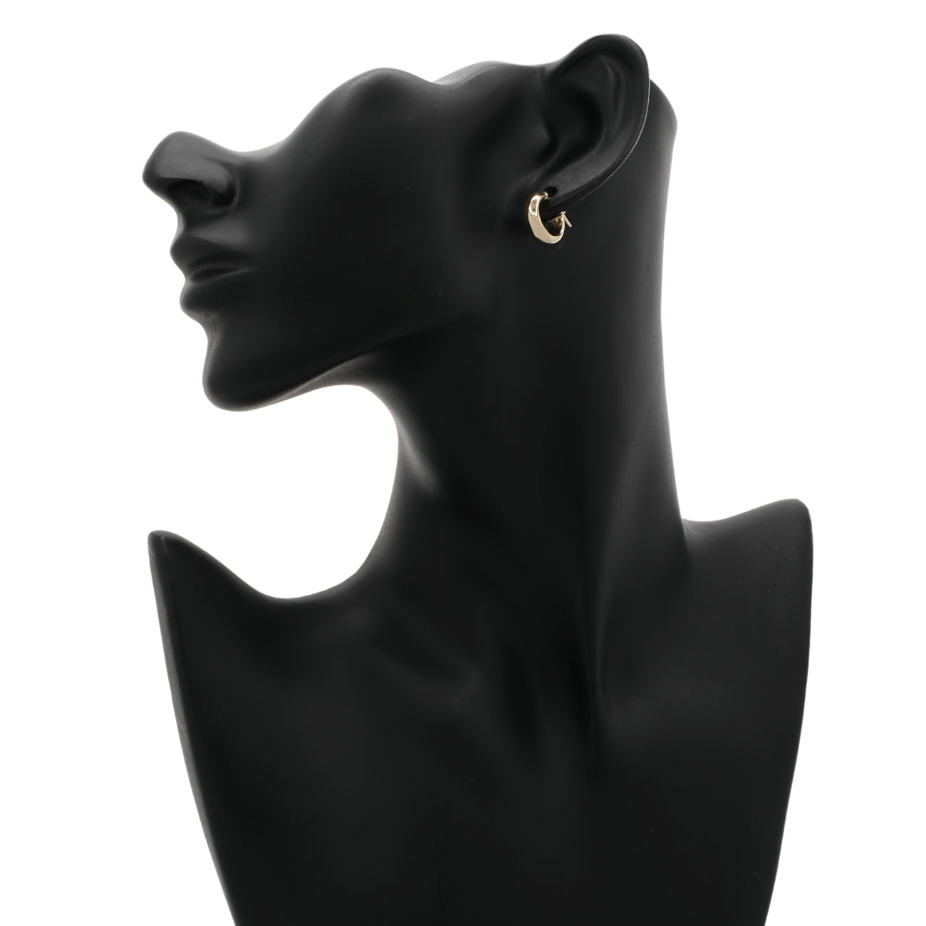 Exclusive 18K Solid Yellow Gold Hoop Earrings — Back View