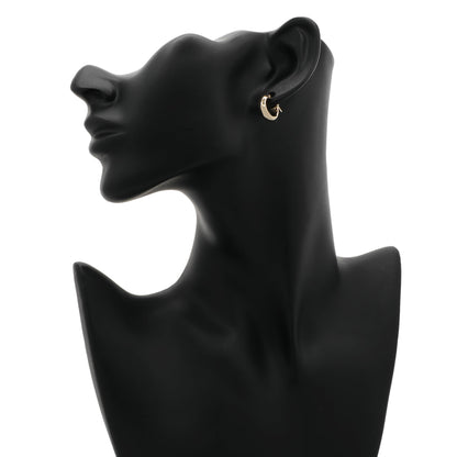 Exclusive 18K Solid Yellow Gold Hoop Earrings — Back View