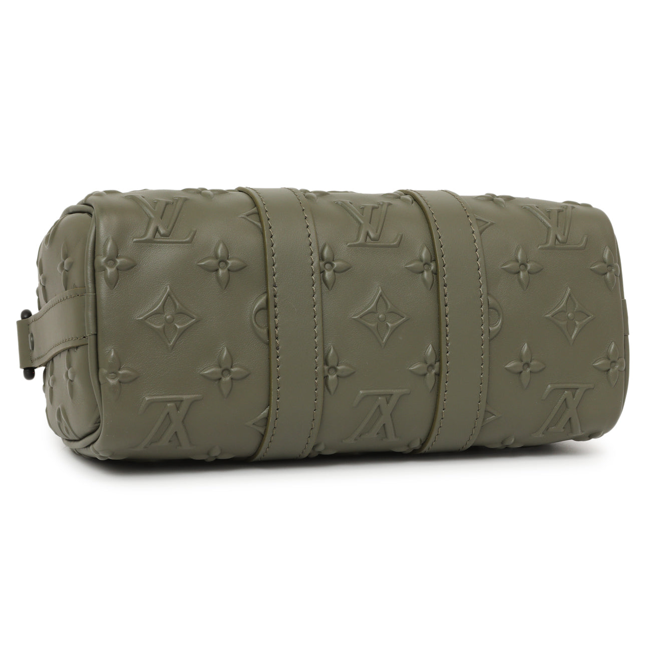 Exclusive Louis Vuitton Khaki Monogram Seal Keepall XS — Back View
