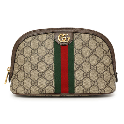 Exclusive Gucci GG Supreme Monogram Ophidia Cosmetic Case — Front View