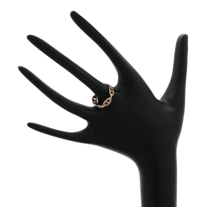 Exclusive Hermes 18K Rose Gold PM Chaine d'Ancre Enchainee Ring — Top View