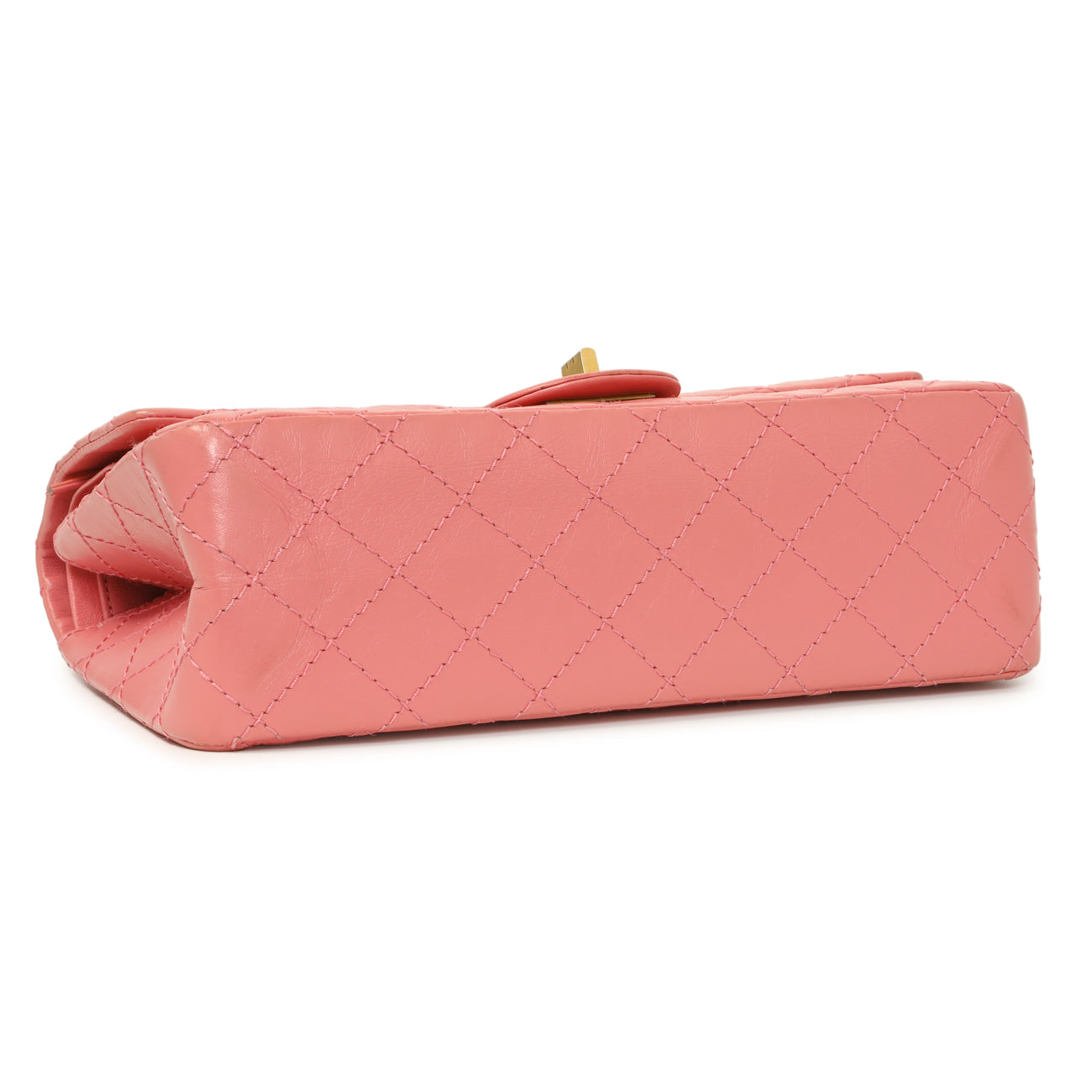 Exclusive Chanel Pink Quilted Aged Calfskin Reissue 225 Flap — Back View