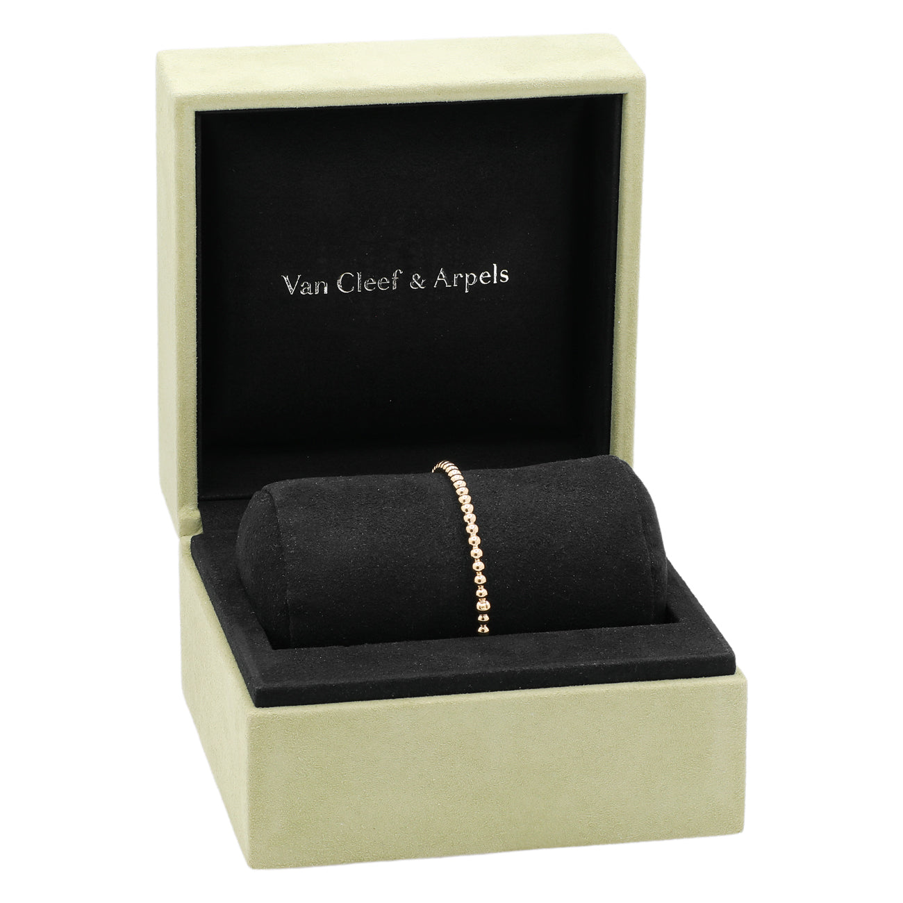 Exclusive Van Cleef & Arpels 18K Yellow Gold Perlée Pearls of Gold Bracelet — Top View