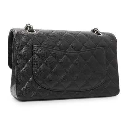 Exclusive Chanel Black Quilted Caviar Small Classic Double Flap — Side View
