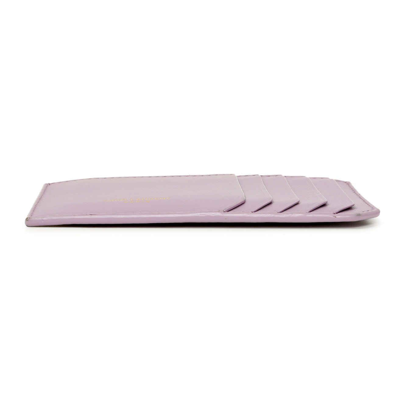 Exclusive Saint Laurent Lilac Calfskin 5 Fragments Card Holder — Back View