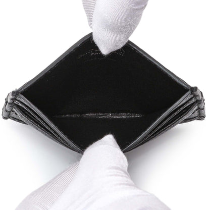 Exclusive Saint Laurent Black Goatskin Credit Card Case — Top View