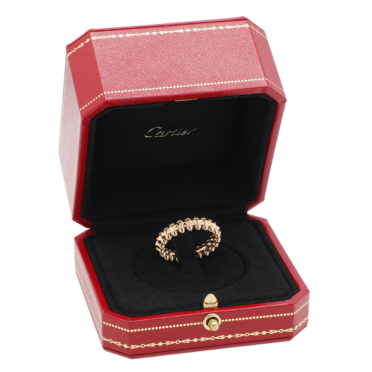 Exclusive Cartier 18K Rose Gold Small Clash De Cartier Ring — Back View