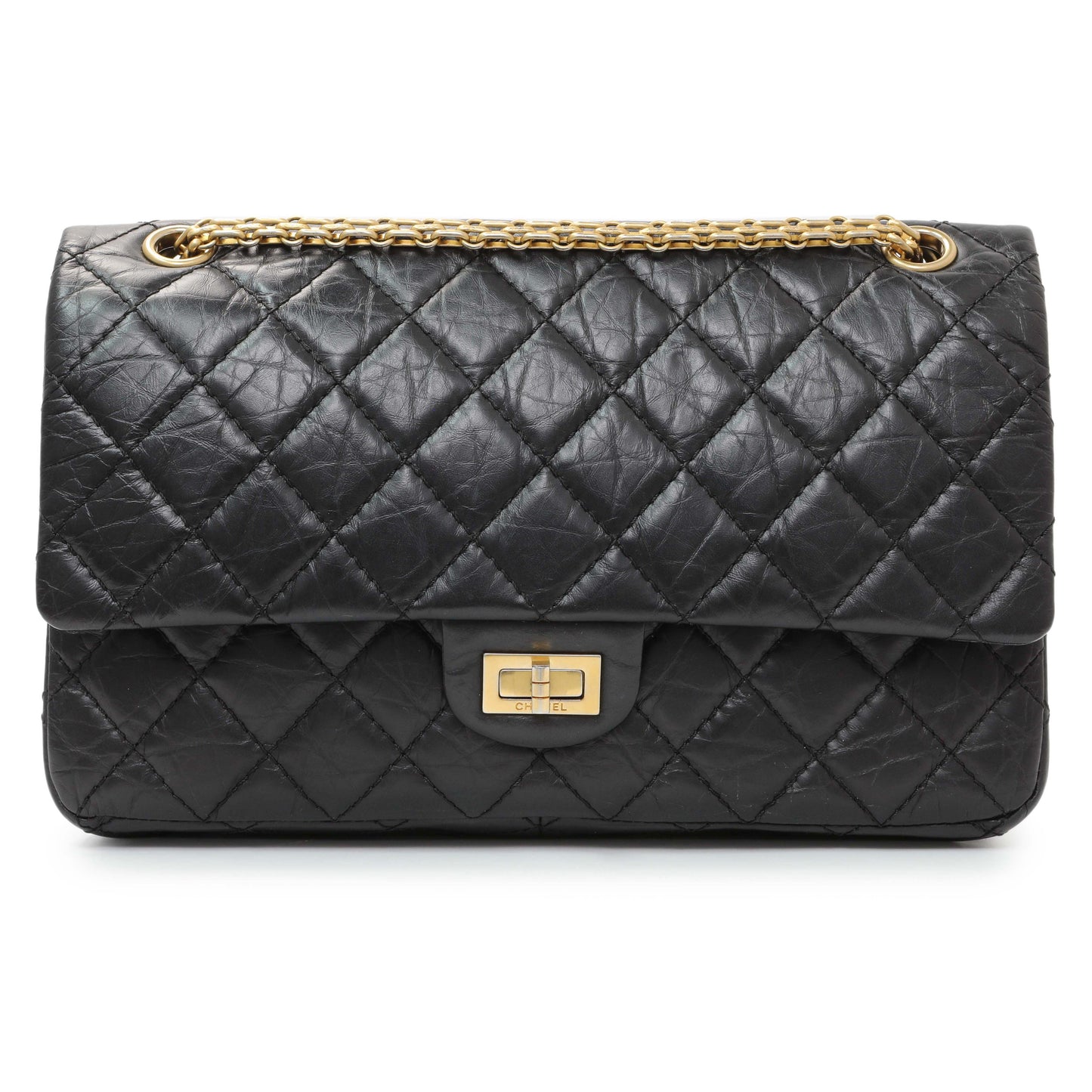 Exclusive Chanel Black Quilted Aged Calfskin 2.55 Reissue 226 Flap — Front View