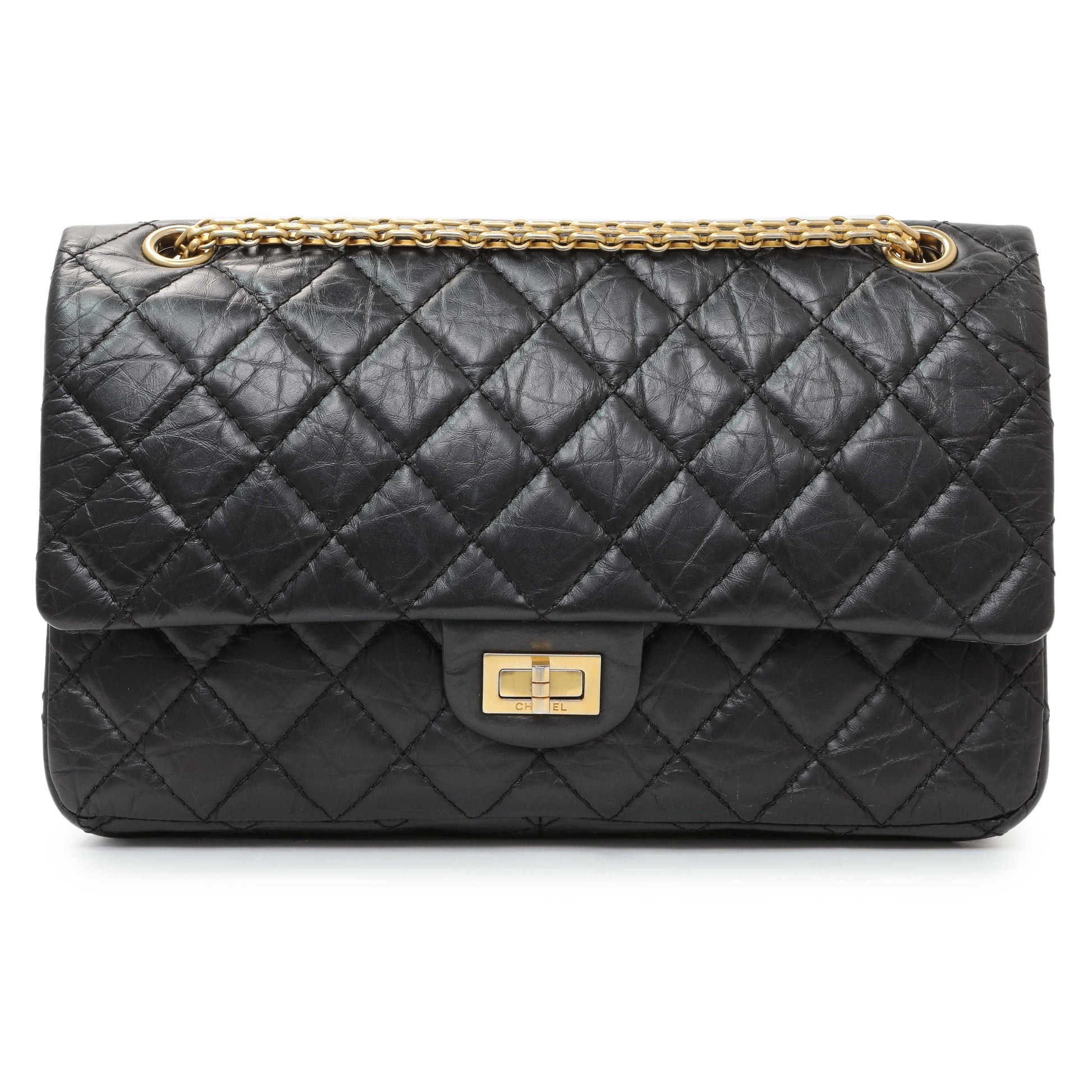 Exclusive Chanel Black Quilted Aged Calfskin 2.55 Reissue 226 Flap — Front View