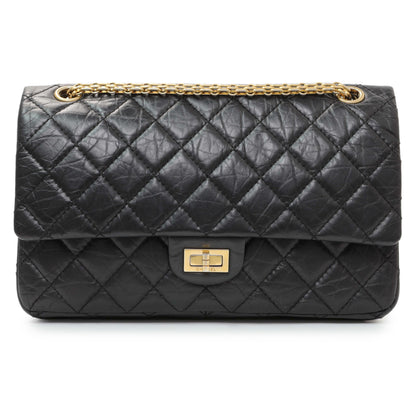 Exclusive Chanel Black Quilted Aged Calfskin 2.55 Reissue 226 Flap — Front View