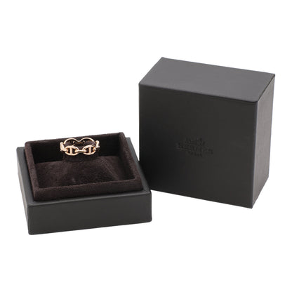 Exclusive Hermes 18K Rose Gold PM Chaine d'Ancre Enchainee Ring — Back View