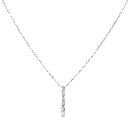 Exclusive 18K White Gold 0.57 Carat Diamond Pendant Necklace — Front View