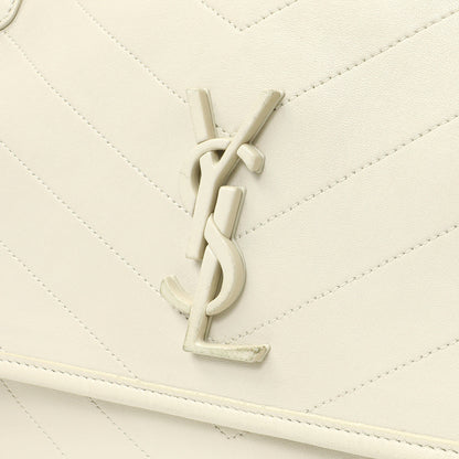 Exclusive Saint Laurent White Lambskin Matelasse Monogram Medium Niki Chain Satchel — Alternate View 11