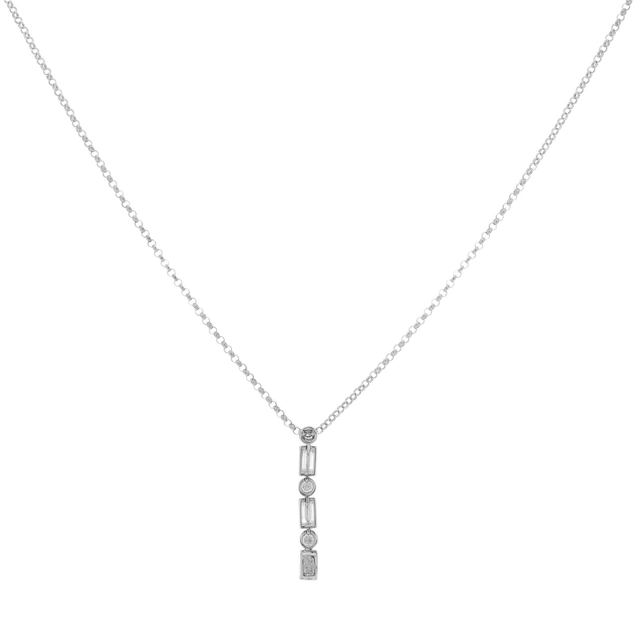 Exclusive 18K White Gold 0.57 Carat Diamond Pendant Necklace — Side View