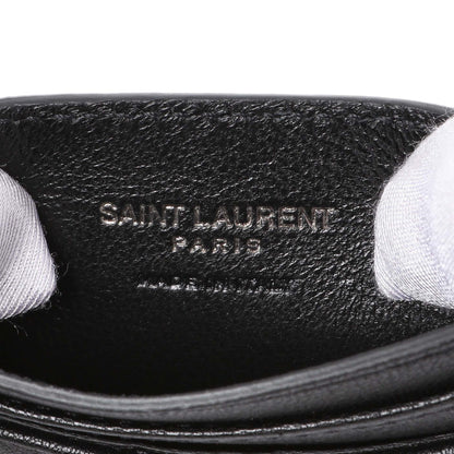 Exclusive Saint Laurent Black Goatskin Credit Card Case — Detail View