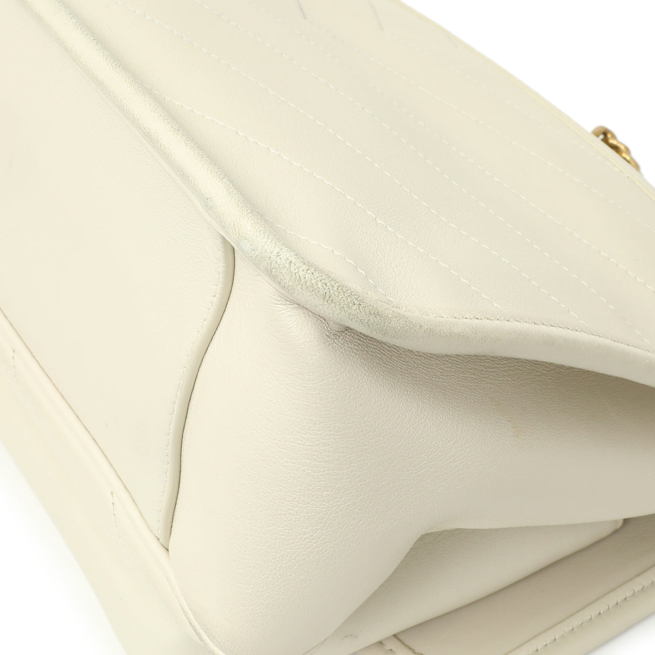 Exclusive Saint Laurent White Lambskin Matelasse Monogram Medium Niki Chain Satchel — Alternate View 7
