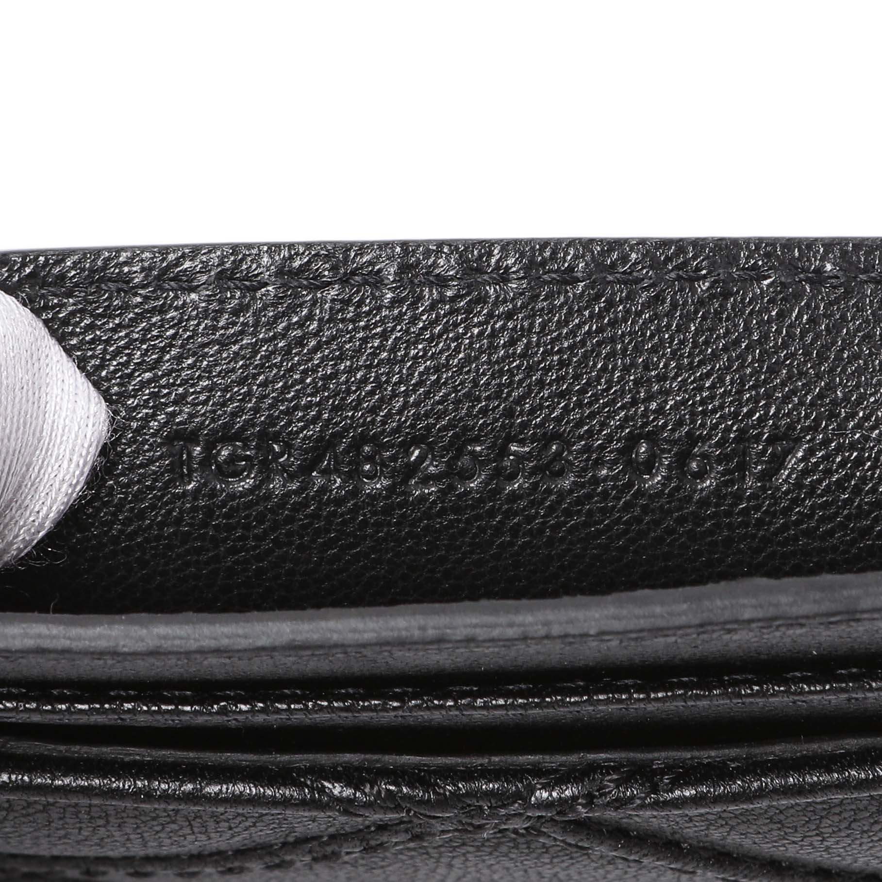 Exclusive Saint Laurent Black Goatskin Credit Card Case — Lifestyle View