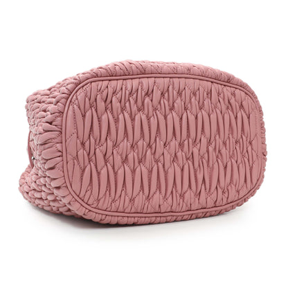 Exclusive Miu Miu Pink Nappa Matelasse Bucket Bag — Back View