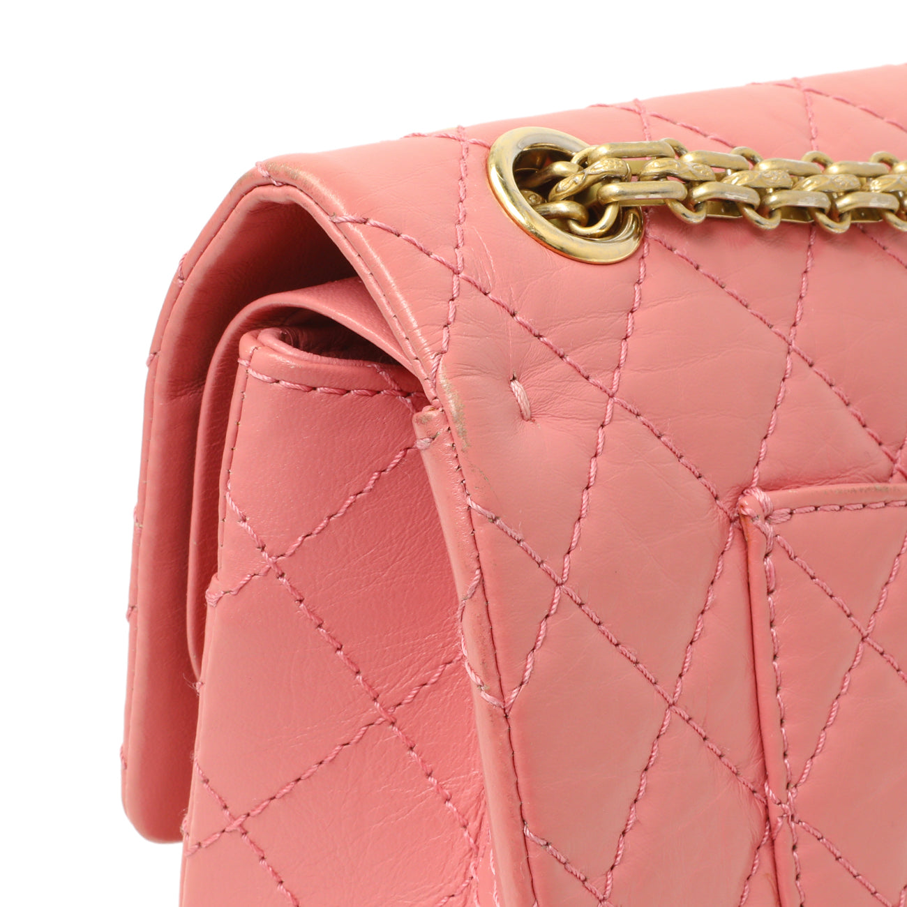 Exclusive Chanel Pink Quilted Aged Calfskin Reissue 225 Flap — Alternate View 11