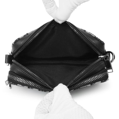 Exclusive Christian Dior X Kenny Scharf Oblique Embroidered Patches Double Zip Crossbody Pouch — Detail View