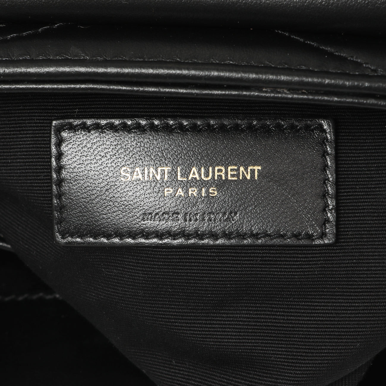 Exclusive Saint Laurent Black Calfskin Monogram Toy Loulou Crossbody — Detail View