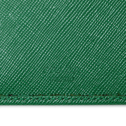 Exclusive Prada Green Saffiano Bifold Wallet — Detail View