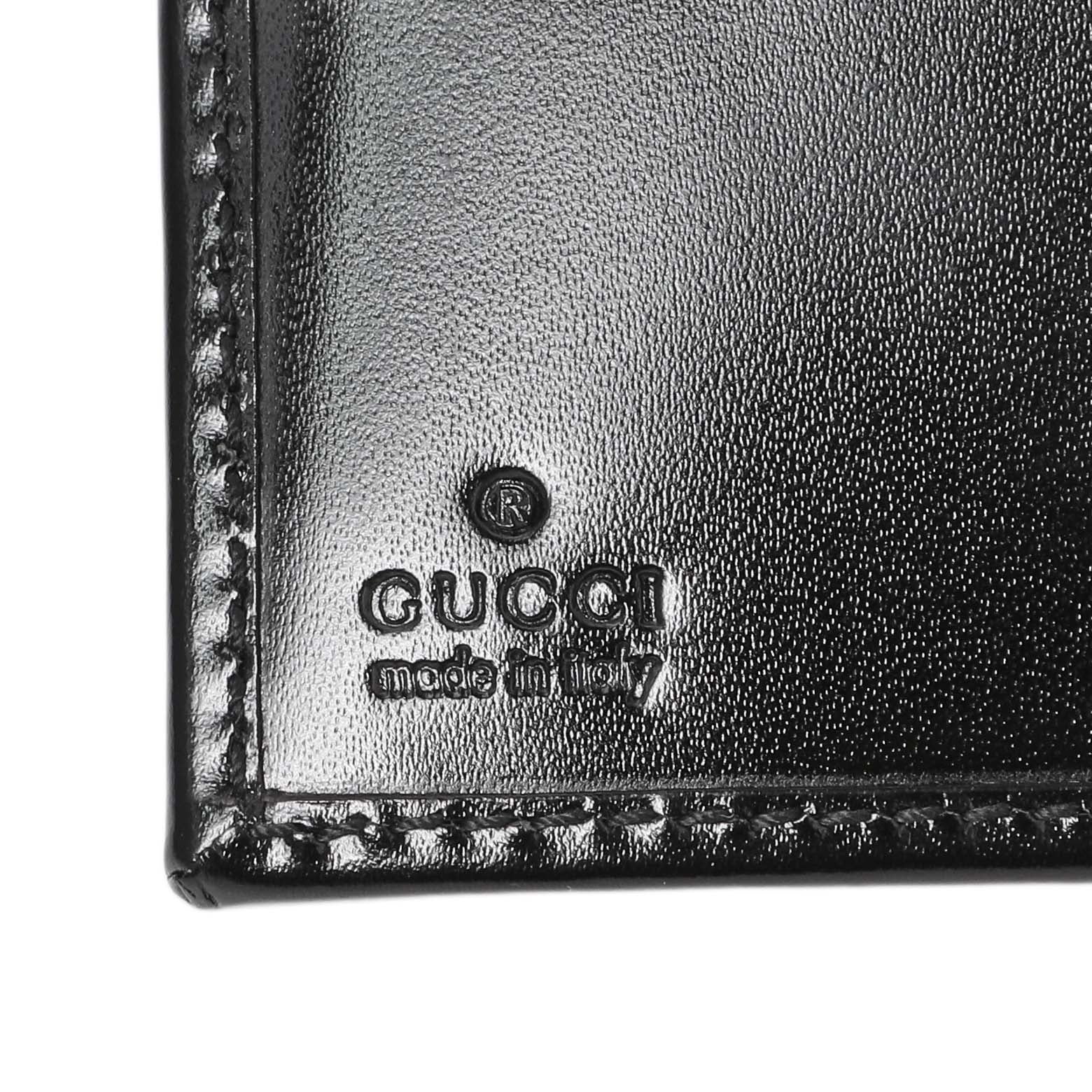 Exclusive Gucci Black Imprime Monogram Bifold Wallet — Detail View