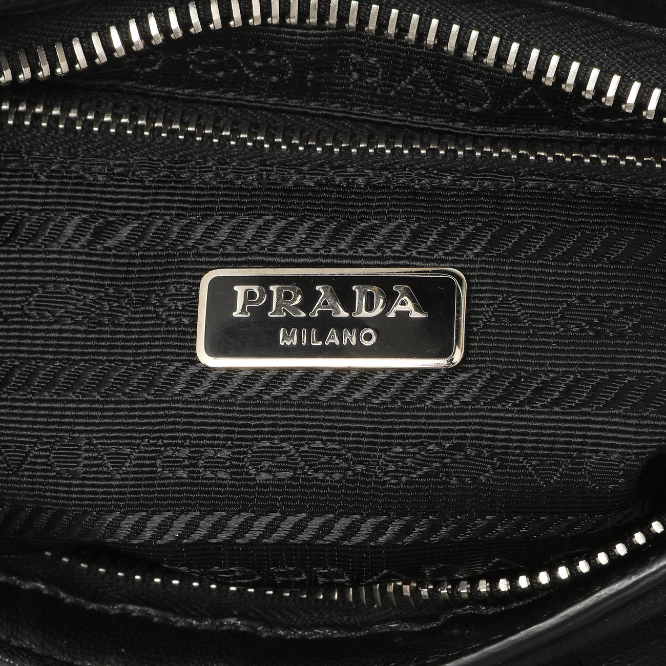 Exclusive Prada Black Nappa Studded Fringe Wristlet Clutch — Detail View