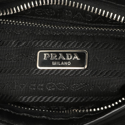 Exclusive Prada Black Nappa Studded Fringe Wristlet Clutch — Detail View