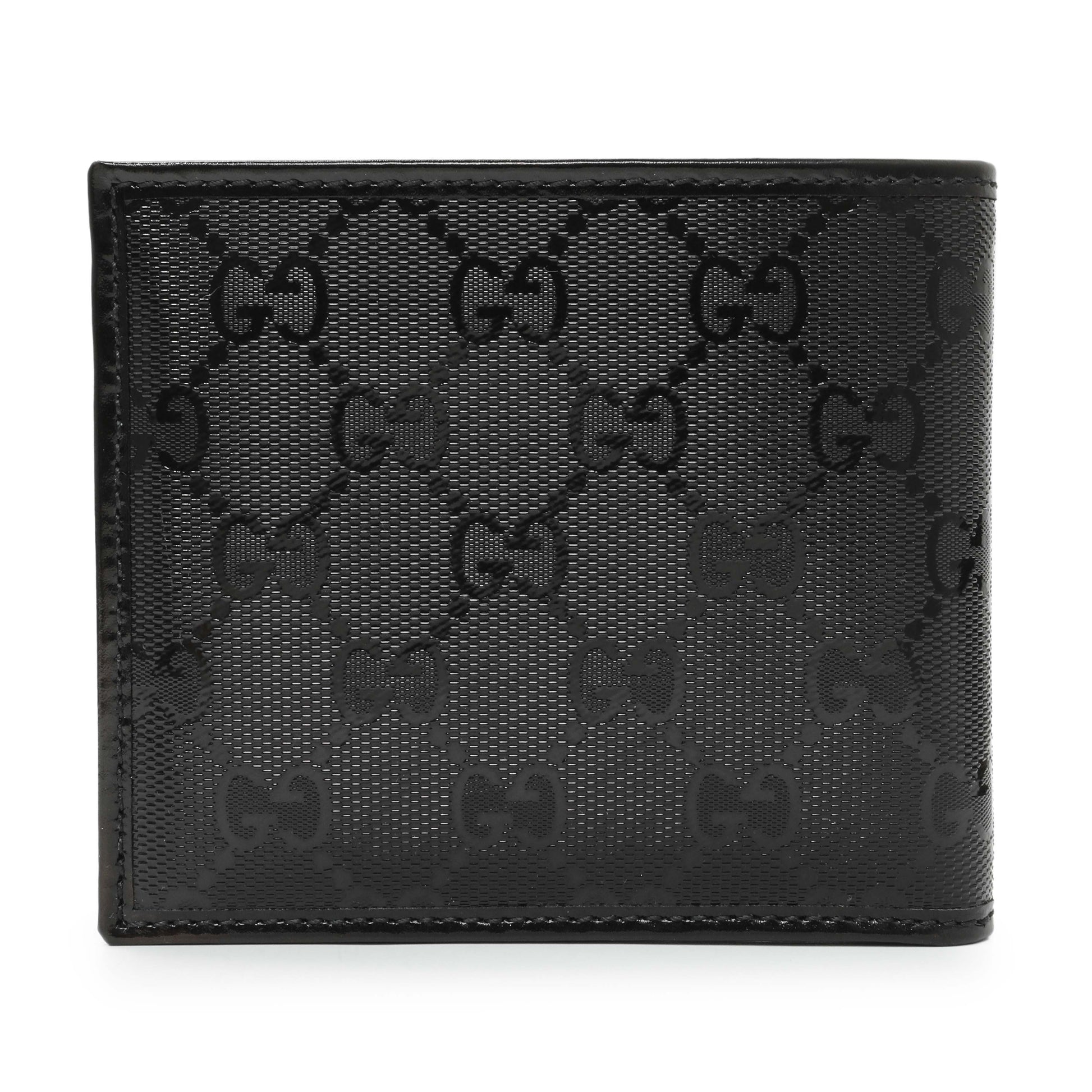 Exclusive Gucci Black Imprime Monogram Bifold Wallet — Side View