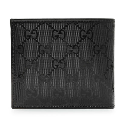 Exclusive Gucci Black Imprime Monogram Bifold Wallet — Side View