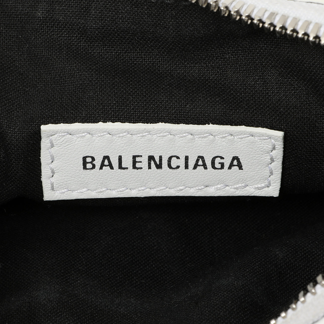 Exclusive Balenciaga White Faux Patent Le Cagole Shoulder Bag XS — Detail View