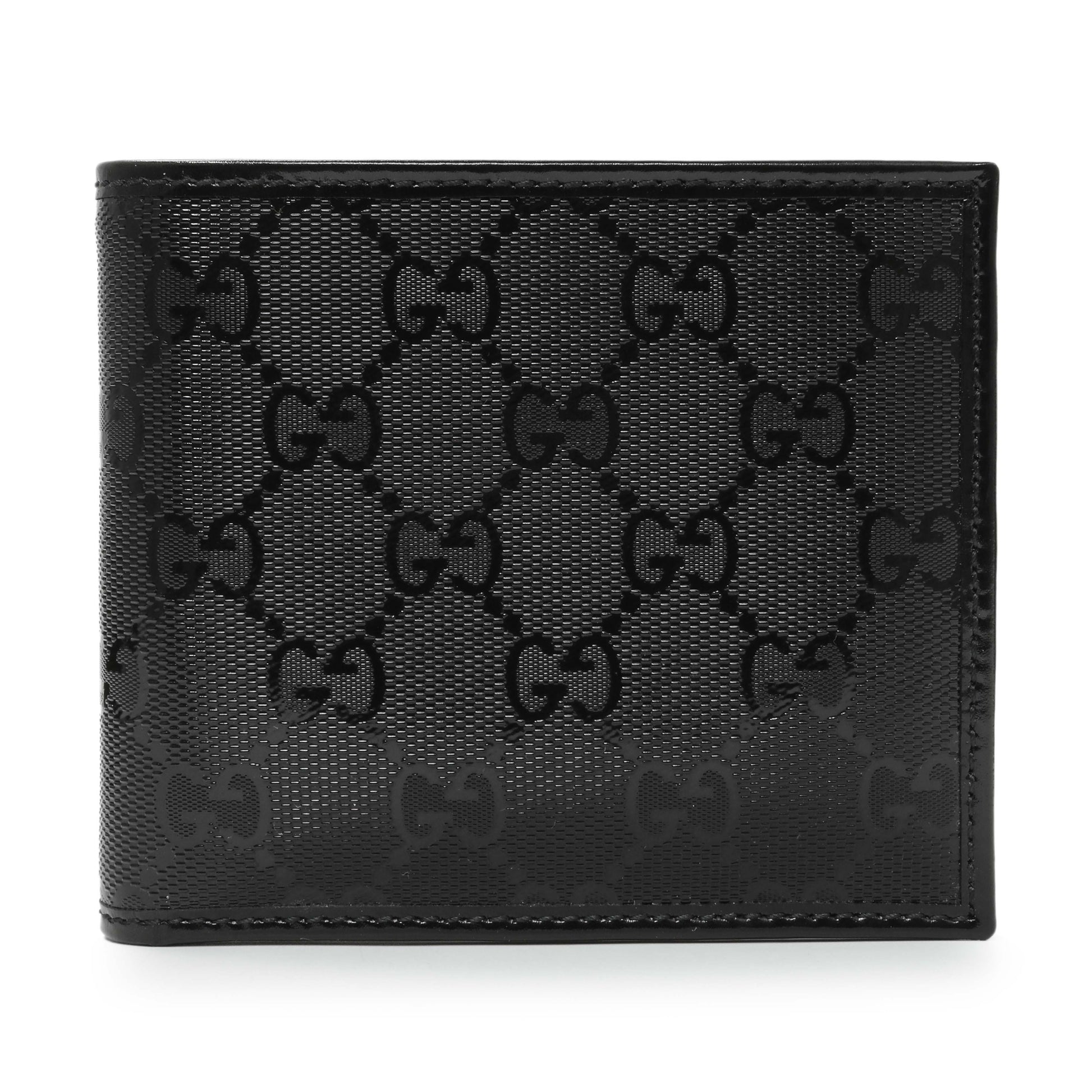 Exclusive Gucci Black Imprime Monogram Bifold Wallet — Front View